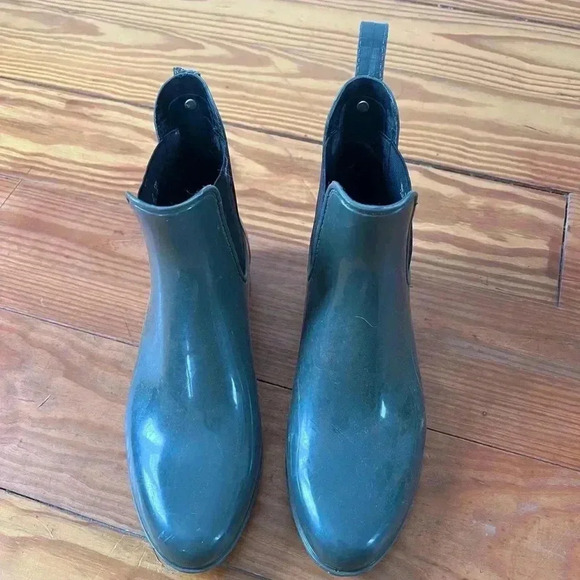 Sam Edelman Waterproof Green Rubber Booties Size 8 - Picture 3 of 6